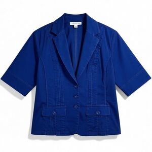 4/$20 Coldwater Creek Navy Short-Sleeve Blazer – Size 10